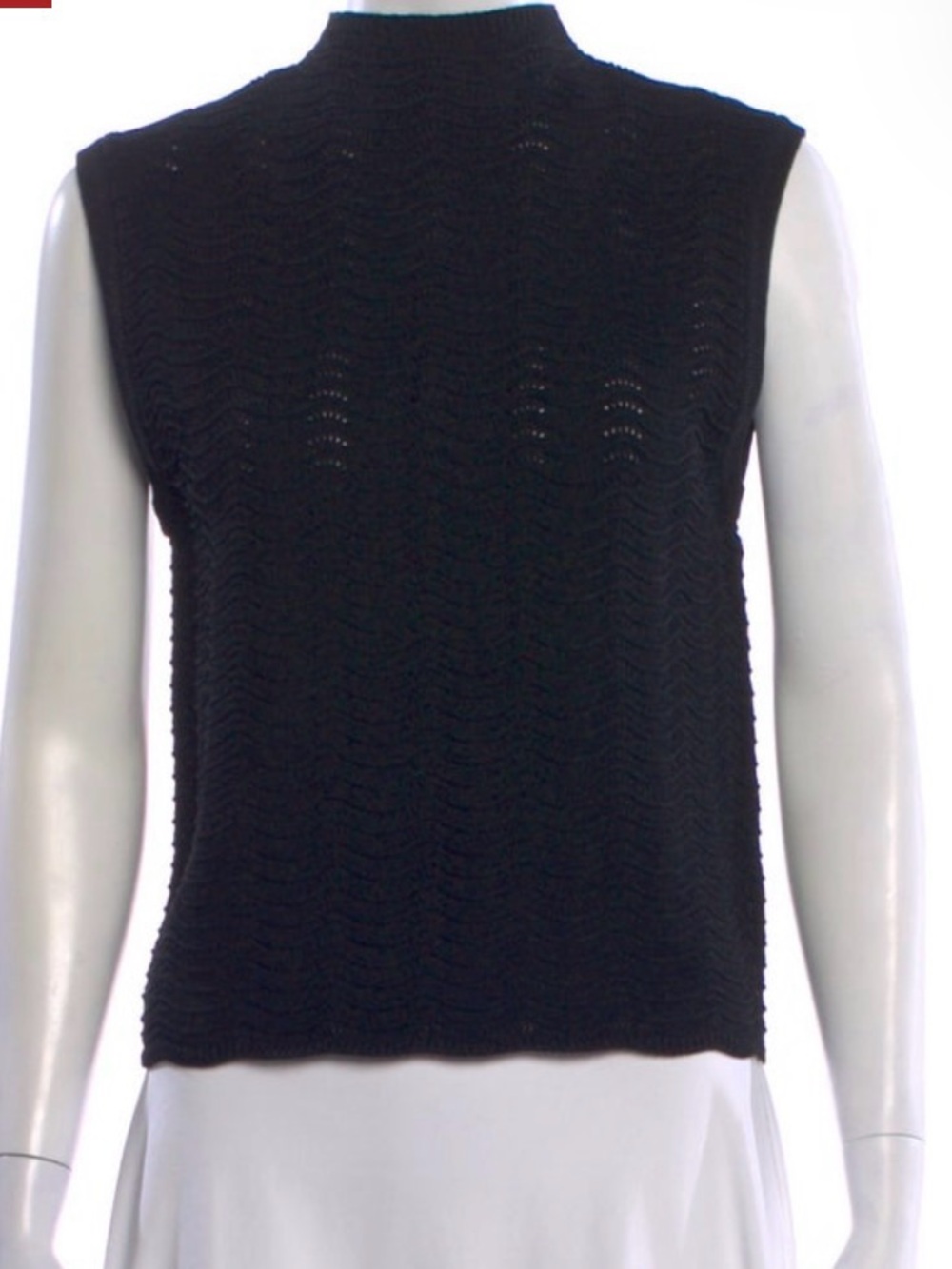 Autumn Cashmere Black Sleeveless Mock Neck Knit Tank